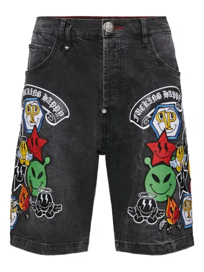 Philipp Plein Fermentera Shorts In Grey