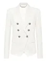 Philipp Plein Double-breasted Fitted Blazer In White