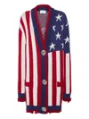 Philipp Plein Distressed Oversize Cardigan America In Multi