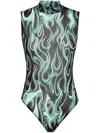 Philipp Plein Flame Bodysuit In Black
