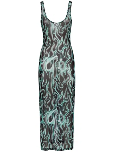 Philipp Plein Flame Dress In Black