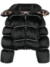 Philipp Plein Flame Embellished Oversized Puffer Jacket In Black