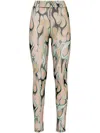 Philipp Plein Flame Leggings In Neutrals