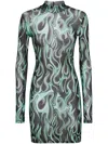 Philipp Plein Flame Minidress In Black