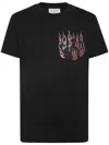 Philipp Plein Flame-print Cotton T-shirt In Black