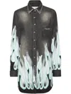 Philipp Plein Flame Racing Denim Shirt In Grey