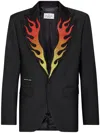 Philipp Plein Flame Single-breasted Blazer In Black