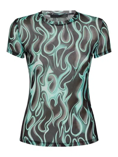 Philipp Plein Flameshort Sleeve Tulle T In Black  