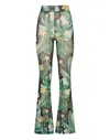 Philipp Plein Hawaii-print Flared Trousers In Green
