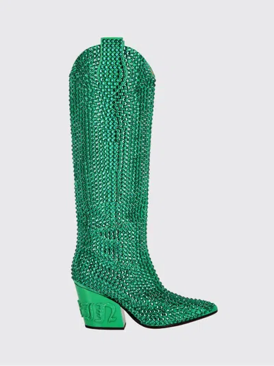 Philipp Plein Flat Ankle Boot Woman Color Green