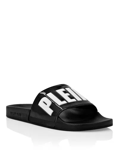 Philipp Plein Flat Gummy Sandals  Tm In Black
