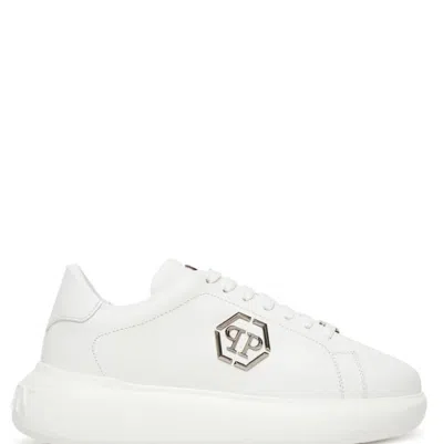 Philipp Plein Flat Shoes Light And Natural In White