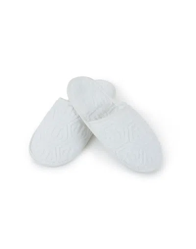 Philipp Plein Flat Slippers Hexagon In White