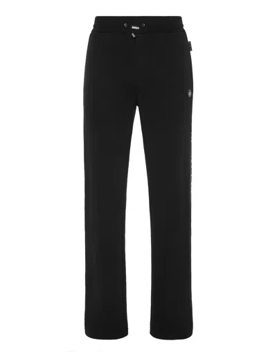 Philipp Plein Fleece Tracksuit Pants Plein Tape In Black
