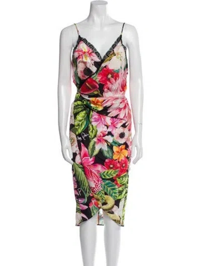 Pre-owned Philipp Plein Floral Print Midi Length Dress In Multi