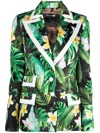 Philipp Plein Floral-print Single-breasted Blazer In Black