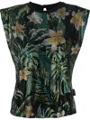 Philipp Plein Floral-print Tank Top In Black