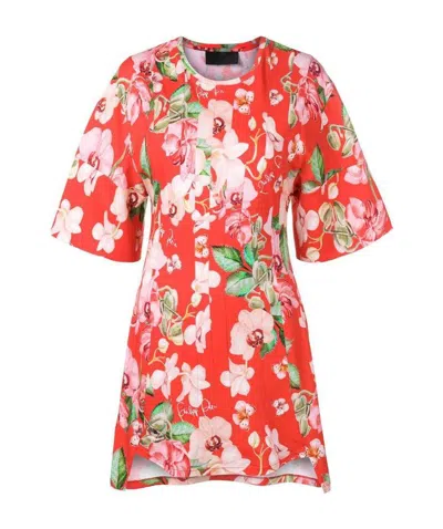 Philipp Plein Floral Printed Dress In Pink