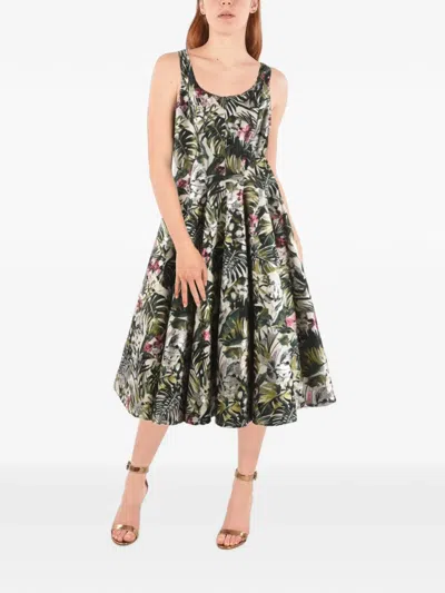 Philipp Plein Floral-print Sleeveless Midi Dress In Multi