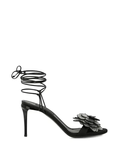 Philipp Plein Flower-appliqué Lace-up Sandals In Multi