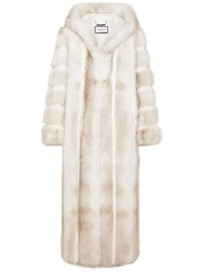 Philipp Plein Fox Hooded Coat In White