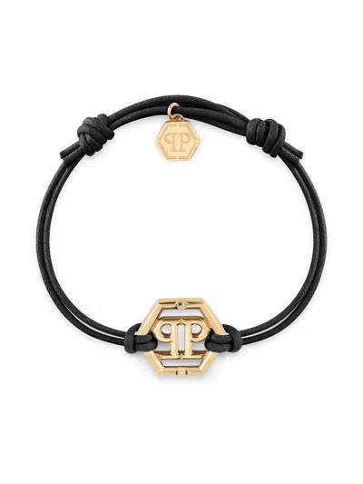 Philipp Plein Linked Cotton Cord Bracelet Man Bracelet Gold Size Onesize Cotton