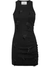 Philipp Plein Fringe-detail Ribbed Mini Dress In Black