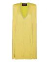 Philipp Plein Fringe Sleeveless Minidress In Yellow