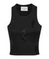 Philipp Plein Jersey Rib Tank Top Fringe