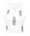 Philipp Plein Jersey Rib Tank Top Flowers In White