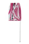 Philipp Plein Fuchsia Cotton Mini Skirt With Unique Lace-up Detail In Multi