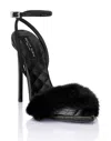 Philipp Plein Fur And Strass High Heels 12 In Black