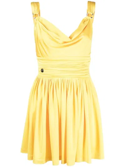 Philipp Plein Kleid Mit Geraffter Taille In Yellow