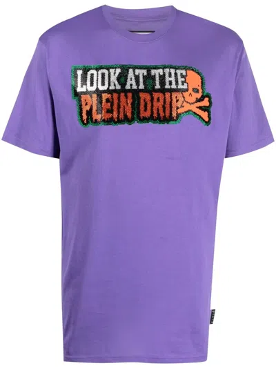 Philipp Plein Gem-logo Short-sleeved T-shirt In Purple