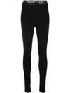 Philipp Plein Gem Logo-waistband Leggings In Black