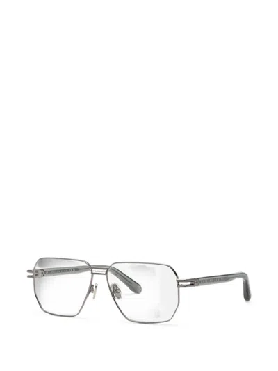 Philipp Plein Geometric-frame Glasses In Gray