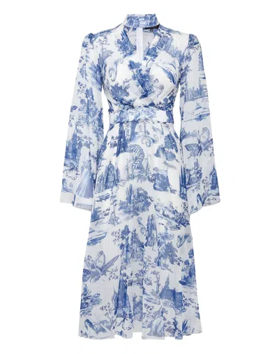 PHILIPP PLEIN GEORGETTE LONG CRYSTAL DRESS EN PLEIN AIR