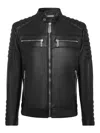 Philipp Plein Quilted Shoulders Zippered Pockets Jacket