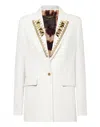 Philipp Plein Single-breasted Studded Blazer In White
