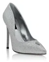 Philipp Plein 120mm Glittered Pumps In Silver