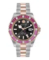 Philipp Plein Gmt-i Challenger Baguettes Bracelet Watch In Multi