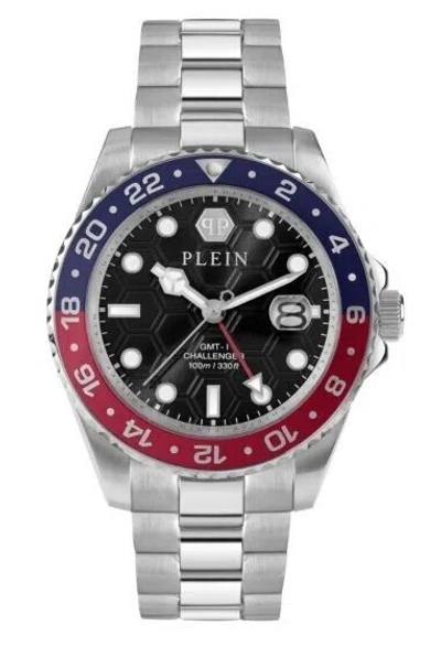 Pre-owned Philipp Plein Gmt-i Challenger Pwyba0223 Men's Silver 44mm Case Analog Watch