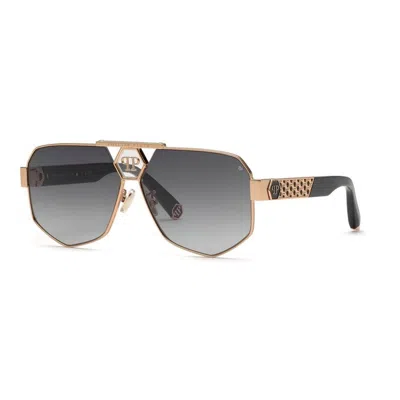 Philipp Plein Gold Black Acetate+metal Sunglasses