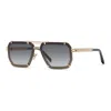 Philipp Plein Gold Brown Metal Sunglasses In Gray