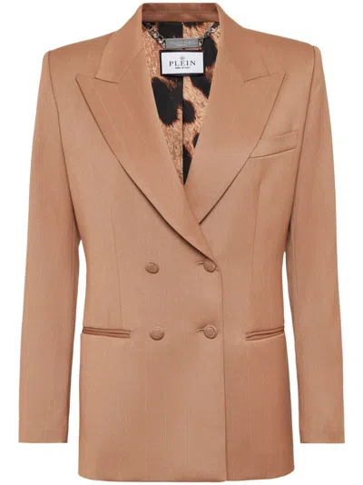 Philipp Plein Gold-fit Blazer In Brown