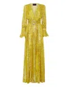 Philipp Plein Metallic-threading Front-slit Maxi Dress In Yellow