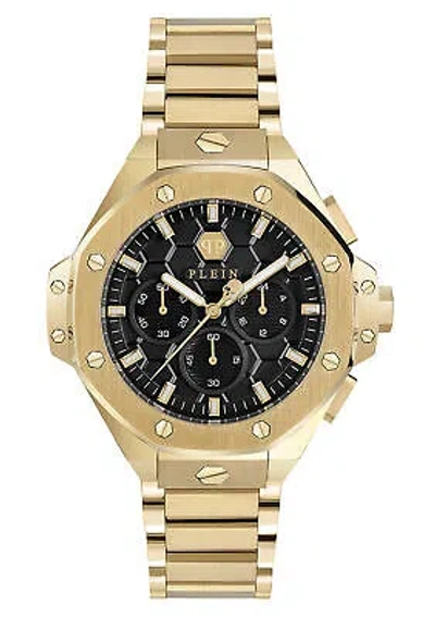 Pre-owned Philipp Plein Gold Unisexs Chronograph Watch Plein Chrono Royal Pwpsa0424