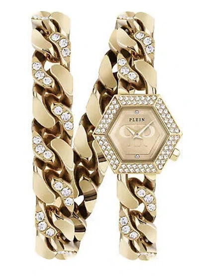 Pre-owned Philipp Plein Gold Womens Analogue Watch The Hexagon Groumette Pwwba0523