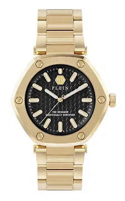 Pre-owned Philipp Plein Gold Womens Analogue Watch The Hexagon Pw1ba0623