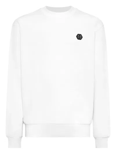 Philipp Plein Gothic-fleur-de-lis Sweatshirt In White